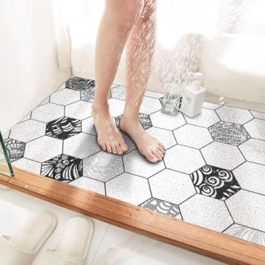Imagem de Tapete De Chuveiro Antiderrapante Para Banheiro Dentro Do Chuveiro Tapete De Banheira Retangular Área Molhada Anti Mofo Tapete De Chuveiro De Pvc Tapete De Banho De Massagem De Bucha Macia