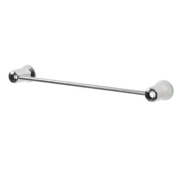 Imagem de Porta Toalha Rosto 25cm Cromado - Kit Essencial Banheiro 5 Peças Bella