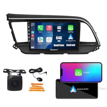 Imagem de Kunfine Car CarPlay Android Navegação Automática Rádio GPS Estéreo Câmera Reversa Tela IPS Touchscreen Tablet Pad Media Player para Hyundai Elantra 2019-2020, se aplicável Quad Core 4G + 64G