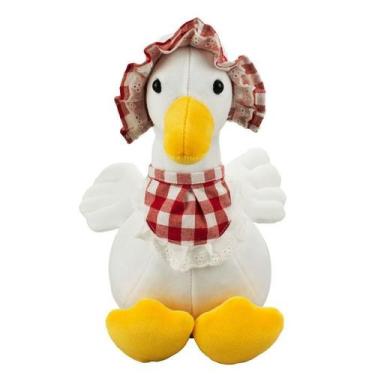 Imagem de Pato Vestimenta Camareira Azul ou Vermelho 20cm Pelúcia - Fofy Toys, V