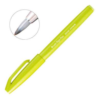 Imagem de Caneta Pincel Brush Sign Pentel Lettering Desenho Caligrafia, Verde Li