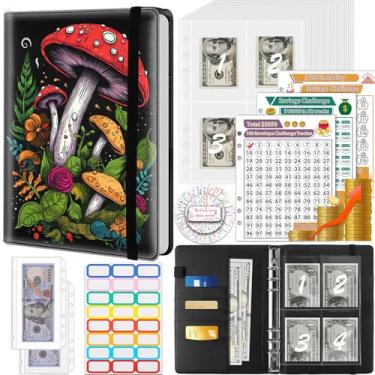 Imagem de Fichário de economia de dinheiro, 100 envelopes desafio de economia de dinheiro, envelopes de dinheiro e 3 rastreadores de planejamento de orçamento, livro de couro PU A5 para economizar dinheiro