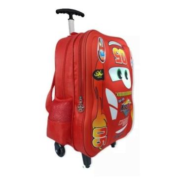 Imagem de Mochila Carros 3D Juvenil Meninos Rodinhas Escola - Vozz