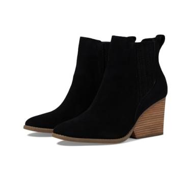 Imagem de TOMS Bota feminina Noa cano redondo Chelsea casual salto alto até o tornozelo 7,6 cm e acima - marrom, Camurça preta, 34