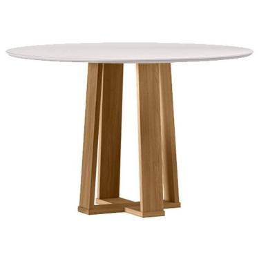 Imagem de Mesa De Jantar 120 Cm Isabela Com Vidro Ype Off White – New Ceval
