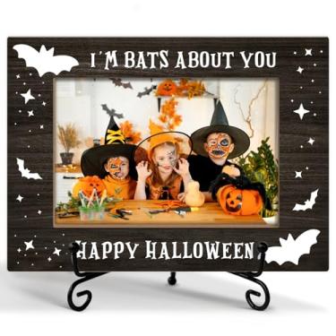 Imagem de GOODBANER Porta-retrato de Halloween - I'm Bats About You, decoração de morcego, lembrancinha de festa de Halloween outono para crianças e adultos, moldura para decoração de morcego para mesa de casa