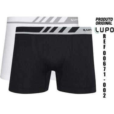 Imagem de Kit Com Duas Cuecas Boxer Microfibra Sem Costura Lupo, XG, Preto, 9990