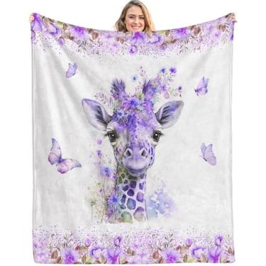 Imagem de Jiaazerd Cobertor de girafa para mulheres - Cobertor para sofá-cama sofá 127 x 152 cm