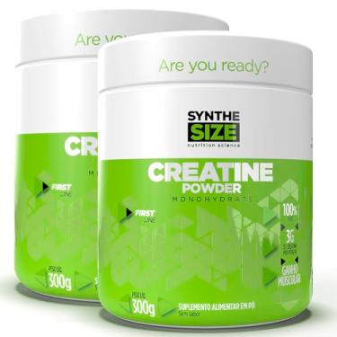 Imagem de Creatina Monohidratada Sem Sabor - Pote 300g - Suplementação Treino Academia, Ganho Muscular Hipertrofia, Força Energia Resistência, Suplementos Naturais - 2x Potes - Total 600g - Synthesize