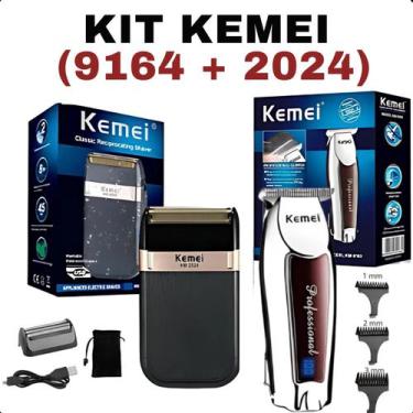 Imagem de KIT Cuidado Masculino (KEMEI 2024 + 9164) corte uniforme - ROMI