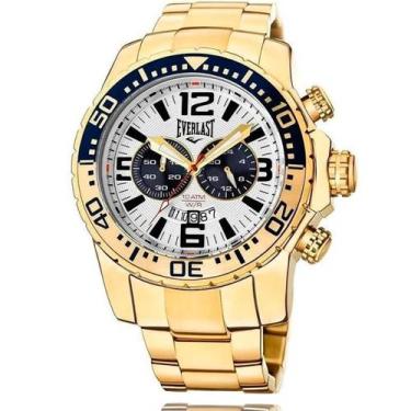 Imagem de Relógio Everlast Masculino Dourado 2 Anos De Garantia