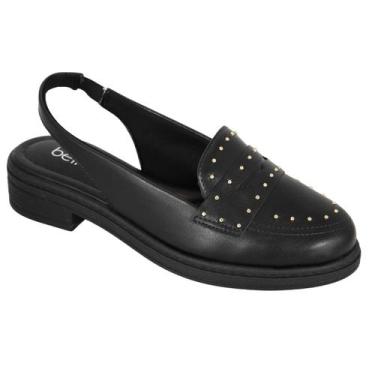 Imagem de Mule Beira Rio Sapato Slingback Feminino Tachinhas 4312.107, Preto, 35