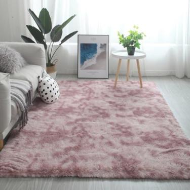 Imagem de KAIJIE Tapetes de área para atualização de quarto macio gradiente tie dye tapete felpudo felpudo sala de estar tapete de pelúcia para crianças decoração de dormitório de casa estética 200 x 250 cm