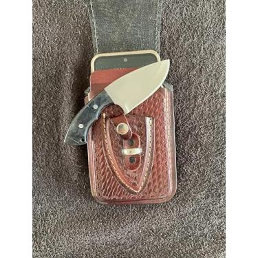 Imagem de Faca Campeira Skinner Muladeira Artesanal 15cm com Lâmina Inox 8cm, Cabo Madeira Muirapiranga ou Resina + Bainha para Celular – Versátil para Churrasco, Campo, Uso Rural e Dia a Dia (Preto Lisa)