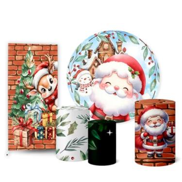 Imagem de Trio Capas Cilindro + Painel Sublimado + Painel Romano Natal (K2NAT076)