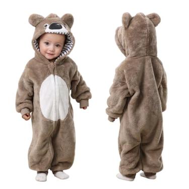 Imagem de TONWHAR Macacão infantil inspirado em coala para cosplay de Halloween (4-5T, coala cinza)