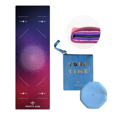 Imagem de Mantra Yoga Travel PRO 1,5 mm com joelheira e bolsa – Tapete dobrável para exercícios e fitness | Leve, compacto e ecológico | Antiderrapante e lavável | Para todos os tipos de ioga | 182 cm C x 61 cm