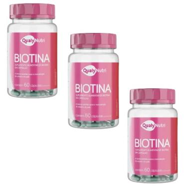 Imagem de Kit Com 3 Biotina 400mg Vitamina Cabelos e Unhas 60 Caps Original