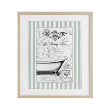 Imagem de Stupell Industries Impressão emoldurada de bétula La Baignoire em listras design sob vidro por Lettered and Lined, 21 x 17