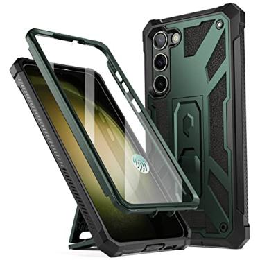 Imagem de Poetic Capa Spartan para Samsung Galaxy S23 5G de 6,2 polegadas, protetor de tela integrado funciona com identificação de impressão digital, capa protetora robusta à prova de choque de corpo inteiro com suporte, verde metálico