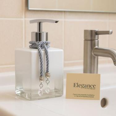 Imagem de Porta Sabonete Liquido Lavabo De Vidro Cubo Para Banheiro 250ml Luxo -