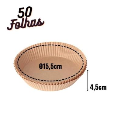 Imagem de Forma De Papel Descartável Redondo Air Fryer 15,5 x 4,5cm - Top Chef
