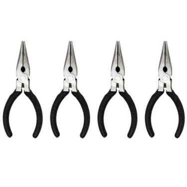 Imagem de Jogo De Alicates De Bico Reto Preto Trabalho Manual Artesanato - 4 Uni