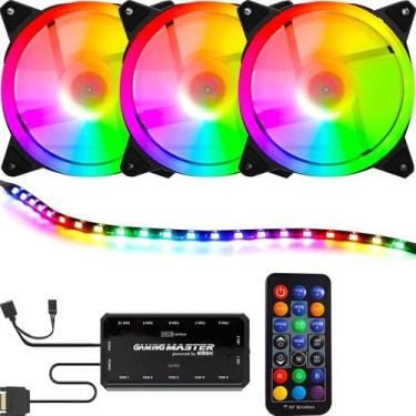 Imagem de Kit Led Fan Argb Aada 3Un 120Mm Kmex