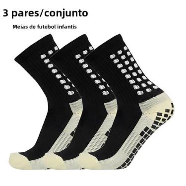Imagem de Meias De Futebol Esportivas Respiráveis para Crianças, 3 Pares, 34-39,