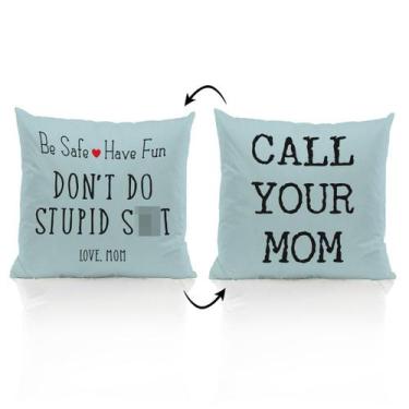 Imagem de Capas de almofada ZJSYXXU Call Your Mom 45x45cm azul claro