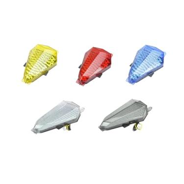 Imagem de TOPZONE Adequado para Yamaha 2006-2007 YZF R6; 2C0-84710-00-00; luz traseira de freio de luz traseira de LED sinais de seta integrados (azul, V2. Flash inicial 6 + lanterna traseira de LED + seta)