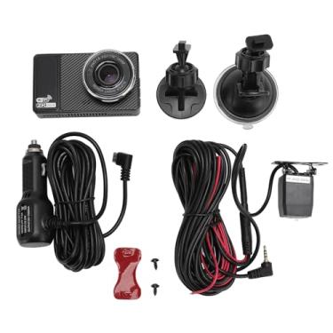 Imagem de Dash Cam Professional Front 2K traseiro 1080p Câmera de carro com loop de visão noturna Câmera de painel de tela de 3 polegadas de 3 polegadas para carros de segurança