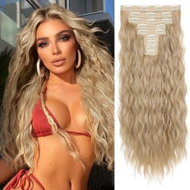 Imagem de Extensões de cabelo REECHO HE009, clipe de 9 peças em loiro champanhe 