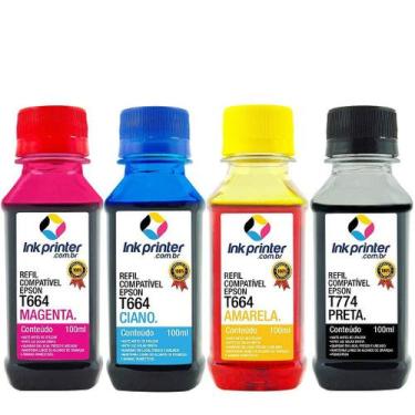 Imagem de Kit de Tinta para Epson L656 - Compatível InkPrinter (4x100ml)