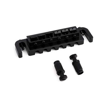 Imagem de Metallor Tune-O-Matic – Peça traseira envolvente para ponte envolvente ajustável para guitarra elétrica estilo Les Paul LP de 6 cordas preta.