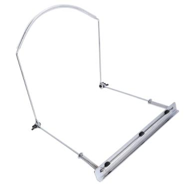 Imagem de Geesatis Suporte de pescoço de gaita de 24 furos, suporte ajustável de metal, suporte de gaita profissional, prata, 1 peça