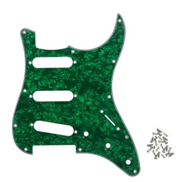 Imagem de ROZILO Green Pearl SSS 11 Furos Strat Placa Pickguard para guitarra elétrica USA/México Stratocaster Peças de guitarra estilo moderno
