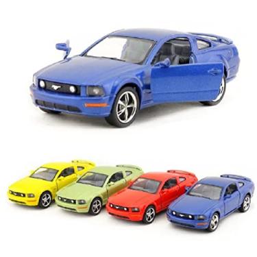 Imagem de KiNSMART Conjunto De 4 Carros Brinquedo Ford Mustang Gt 2006, 5" (Escala 1:36), Em Metal Fundido, Vermelho, Amarelo, Azul E Verde