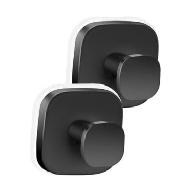 Imagem de IEUDNS 2 peças ganchos com ventosa ganchos para guirlandas fáceis de instalar decorativos de aço inoxidável à prova de ferrugem para sala de estar quarto, Preto