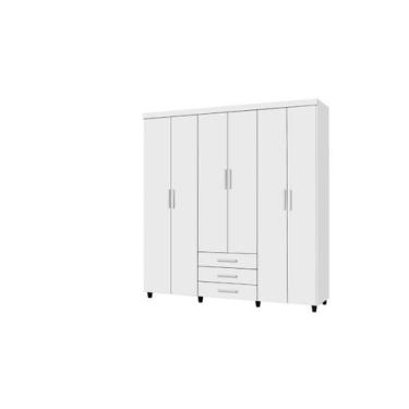 Imagem de Roupeiro Guarda Roupas TI 6 Portas Casal Cor Branco - SAO MIGUEL