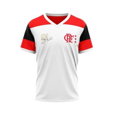 Imagem de Camiseta Flamengo Retrô Zico Masculina - Branco - Braziline, P