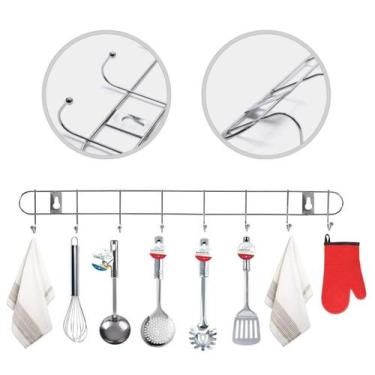 Imagem de Suporte Cabideiro de Porta com 8 Ganchos para Roupas Toalhas Bolsas Or