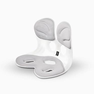 Imagem de Almofada de Apoio Lombar Ergonômica, Suporte para Coluna, Ajuste Anatômico, Base Antiderrapante (Cinza, M)