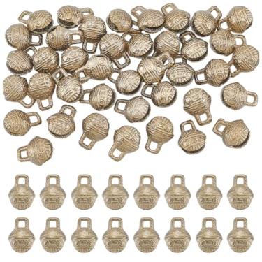 Imagem de UNICRAFTALE 40 peças vintage de sinos dourados de metal tibetano pingentes de sino mini sinos de Natal com pingente de sino de vento para decoração de porta de casa para brincos, pulseiras, joias