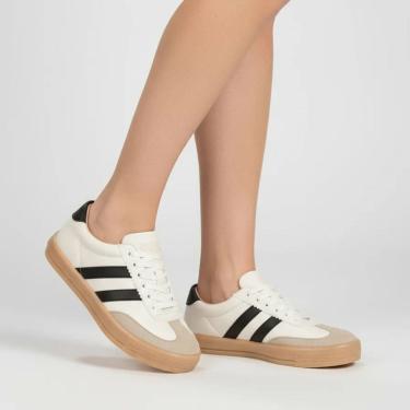 Imagem de Tênis Samba Casual Feminino Leve Confortável De Amarrar Byara