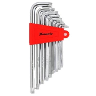 Imagem de Jogo de Chave Hexagonais Torx Longas Acetinado T-10 T-50 CRV e Suporte Plástico 9 Peças - 123069 - MTX