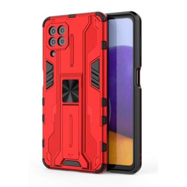 Imagem de SORAKA Capa para Samsung Galaxy A22 4G com suporte Capa de proteção resistente para Samsung Galaxy A22 4G Capa com placa de metal para suporte magnético para carro Capa Silm Fit