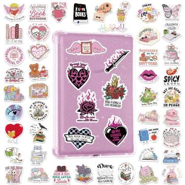Imagem de QTL Adesivos Bookish para Kindle Ebook Laptop Holográfico BookTok Adesivos para Leitores Presentes para Bookworms 80 peças