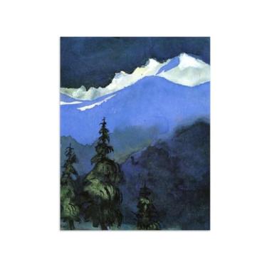 Imagem de Paisagem Abstrata Pôster Famosas Pinturas-Reprodução em Tela-Imagem Decoração Sala de Estar(Tree 2) 60x80cm-23x31in Sem Moldura