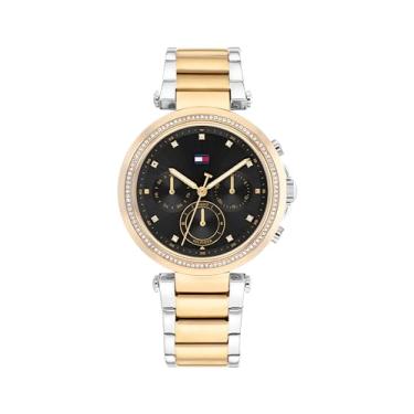 Imagem de Tommy Hilfiger Relógio casual feminino - Relógio de pulso multifuncional de aço inoxidável - resistente à água até 5 ATM/50 metros - Relógio de moda premium para todas as ocasiões - 38 mm, Dois tons